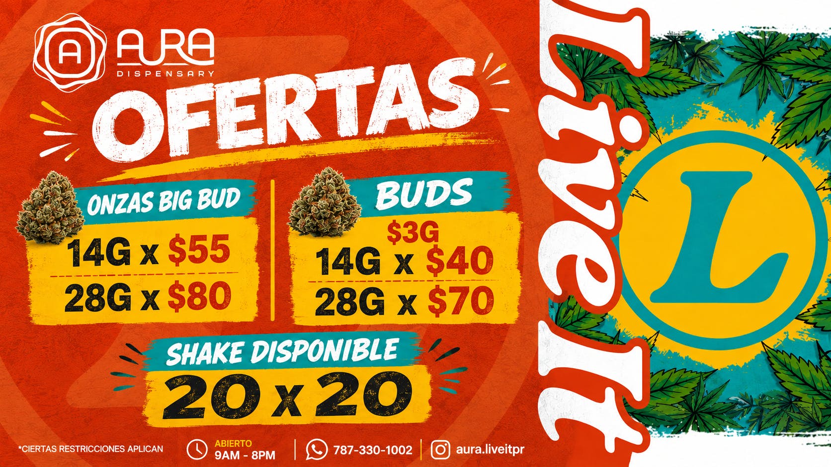 Aura Big Buds 14g x $40