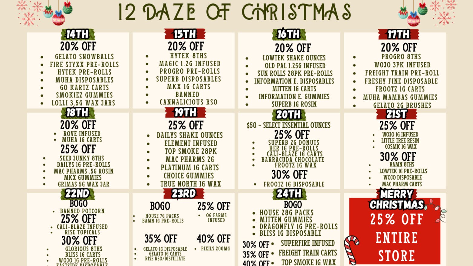 Happy Daze 12 DAZE OF CHRISTMAS