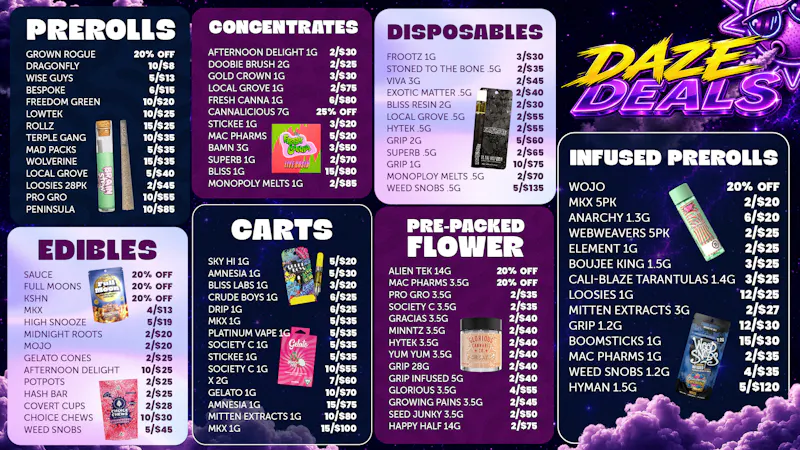 Happy Daze Happy Daze Deals: Purple Savings Across Menu Today