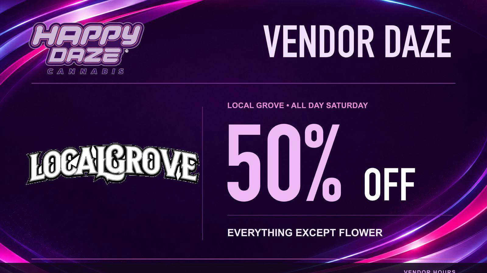 Happy Daze Local Grove Vendor Daze, Half Off Everything! 🎊
