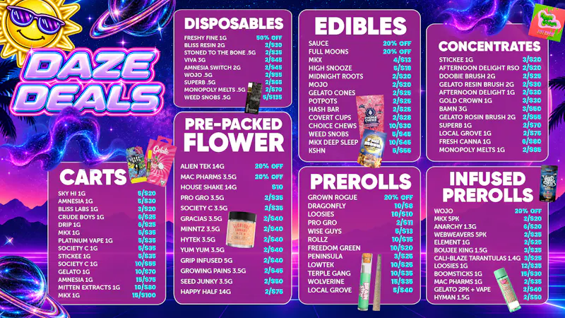 Happy Daze Happy Daze Cosmic Deals: Menu Savings Are Live Now