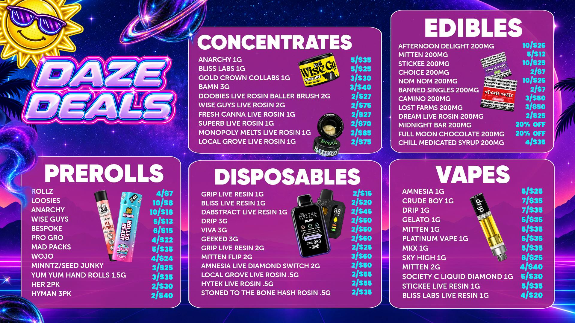Happy Daze Happy Daze Cosmic Deals: Mt Pleasant Menu Savings!