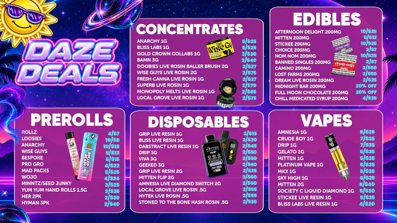 Happy Daze Happy Daze Cosmic Deals: Mt Pleasant Menu Savings!