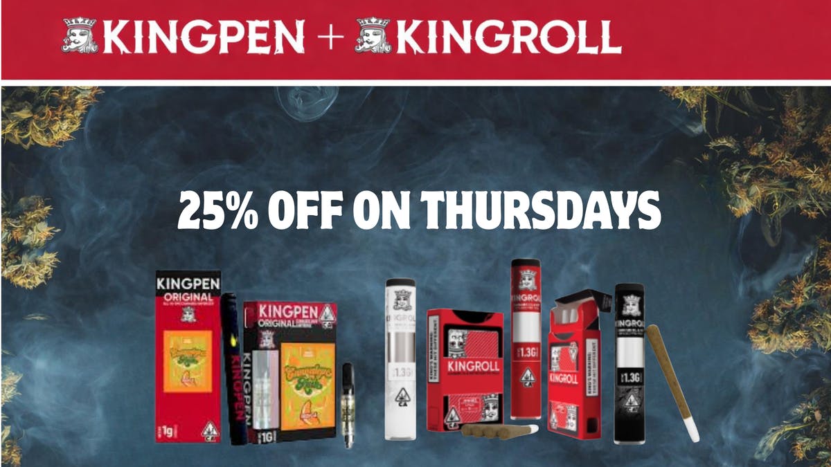 Mr. Humboldt Cannabis Dispensary 25% OFF KINGPEN/KINGROLL THURSDAYS