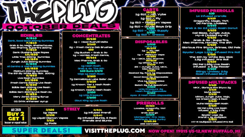 The Plug New Buffalo - NOW OPEN 🔥 The Plug October Deals – Save Big All Month! 🔥