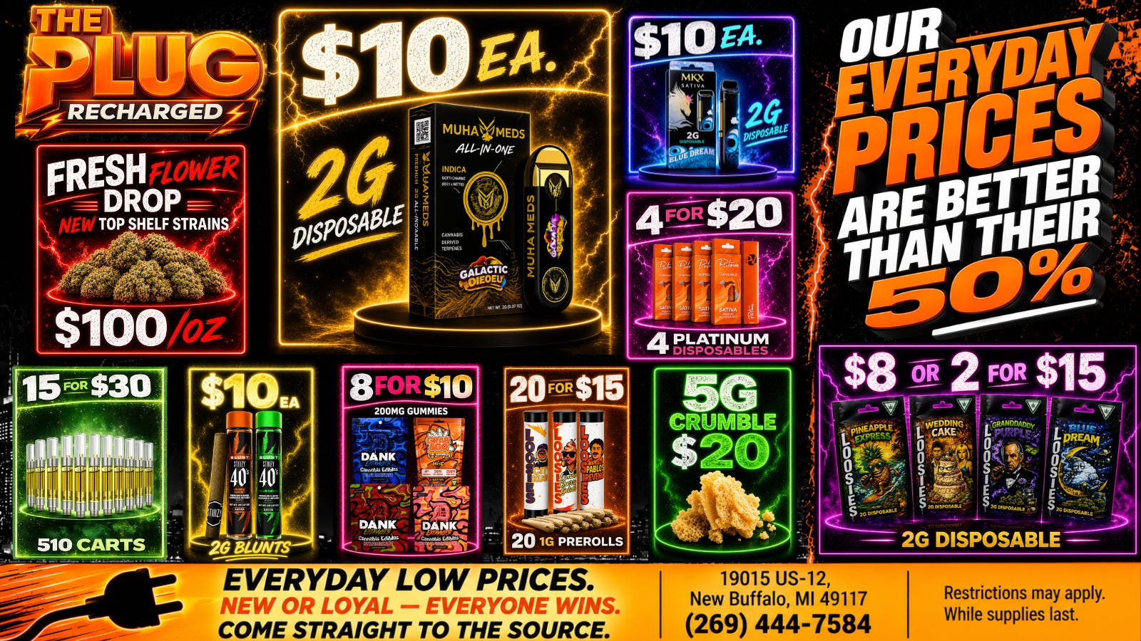 The Plug New Buffalo - NOW OPEN OUR EVERYDAY PRICES HIT HARDER THAN THEIR 50% OFF.