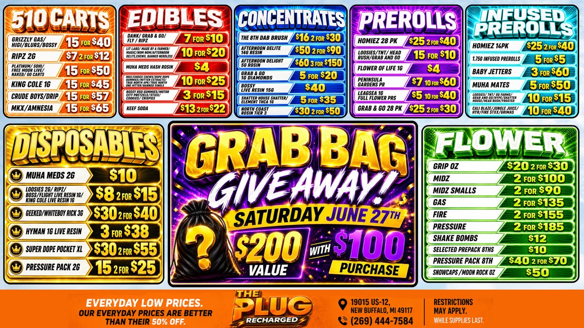 The Plug New Buffalo - NOW OPEN GRAB BAG GIVE AWAY 6/26💨💨💨💨