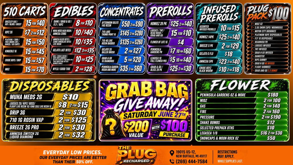 The Plug New Buffalo - NOW OPEN GRAB BAG GIVE AWAY SATURDAY 6/27💨💨💨💨