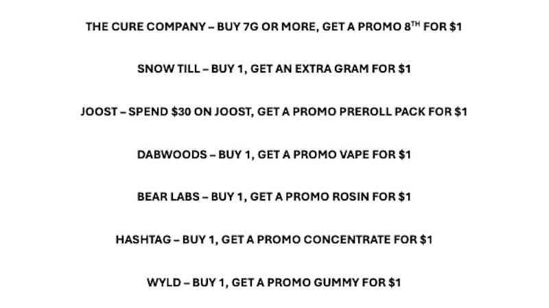 The High Way DEAL OF THE WEEK REAL FIRE WEED COMMUNITY PRICES