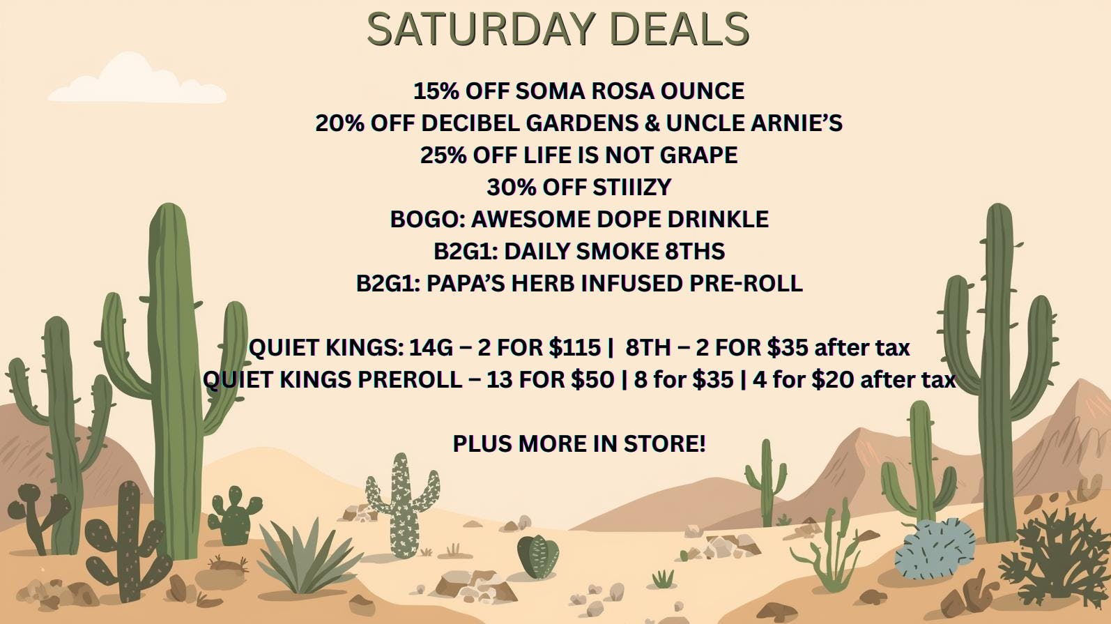 The High Way Only the Good Stuff — Saturday Deals