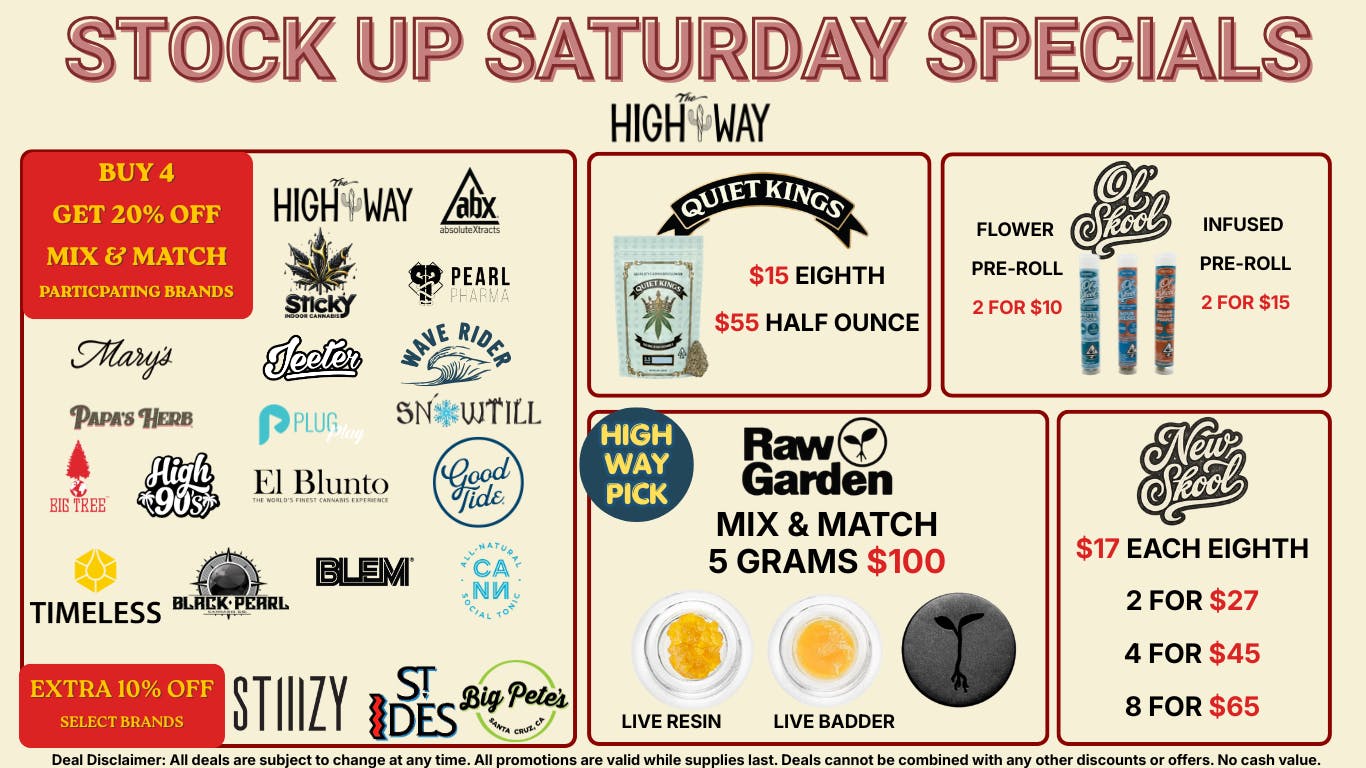The High Way Stock Up Satuday - Buy 4, Get 20% Off