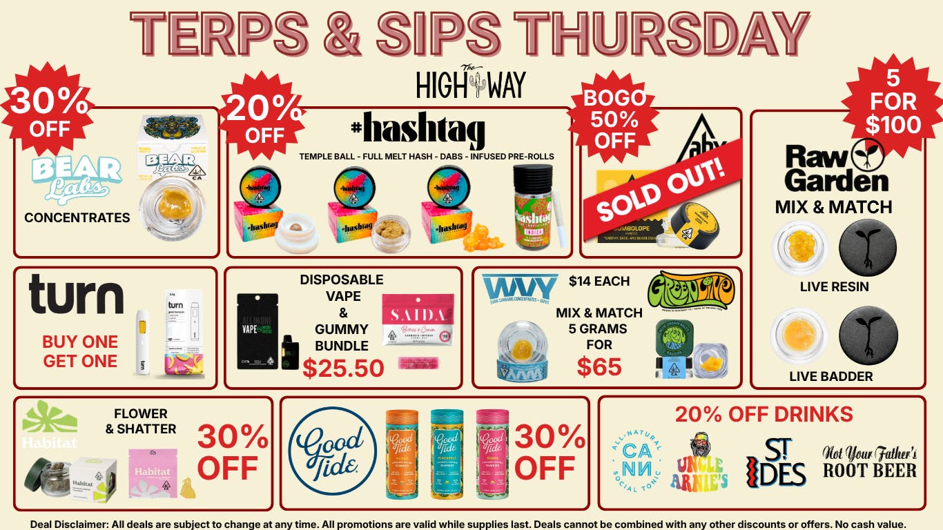 The High Way Terps & Sips Thursday - Dabs & Drinks