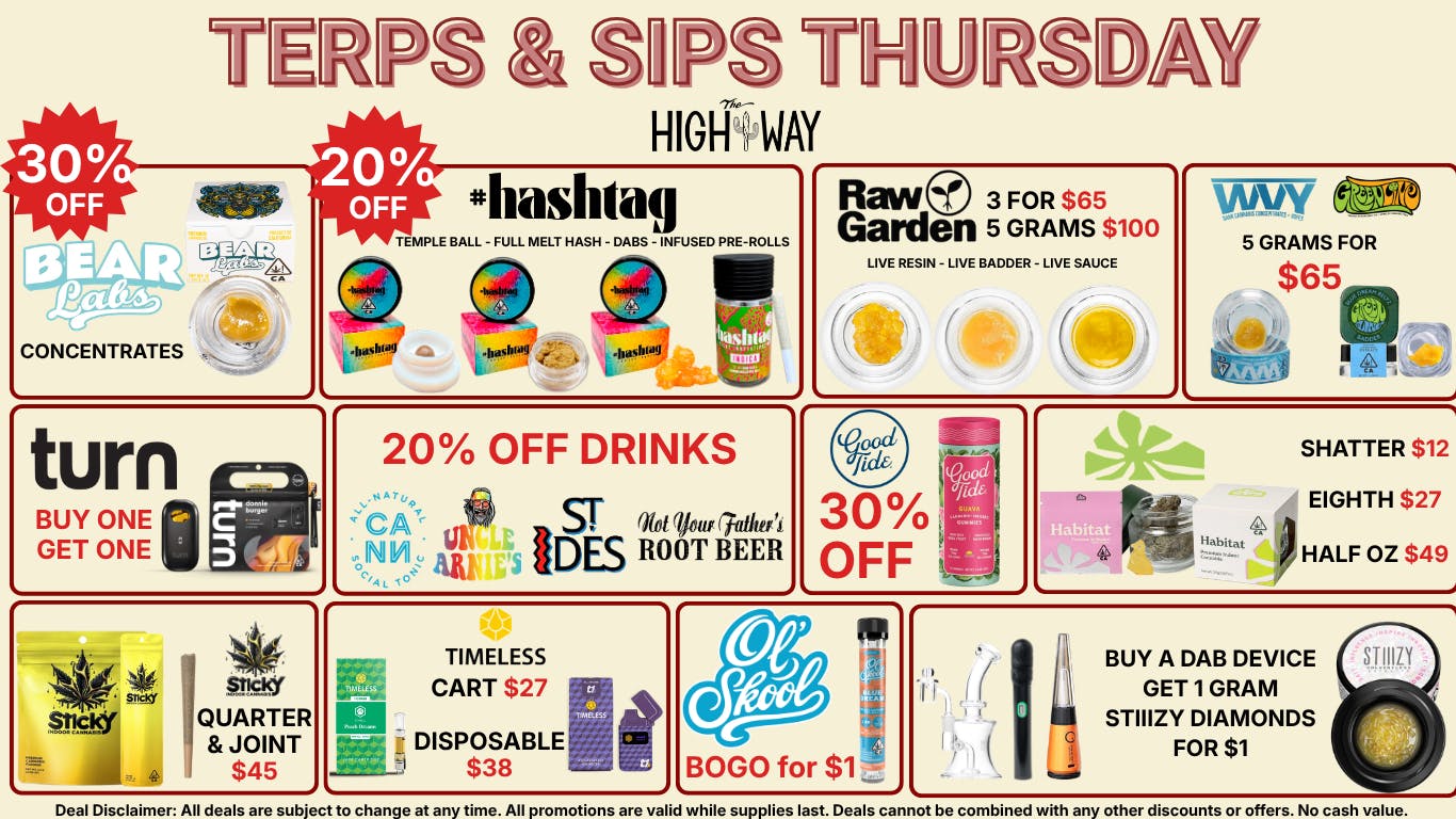 The High Way Terps & Sips Thursday - Dabs & Drinks