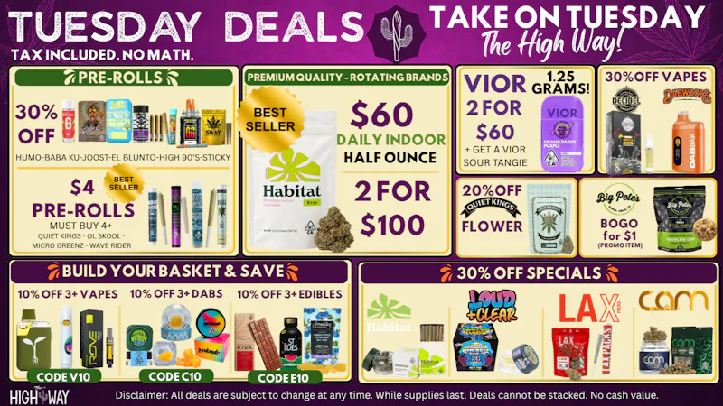 The High Way $100 INDOOR OUNCE + 30% OFF TOP BRANDS!
