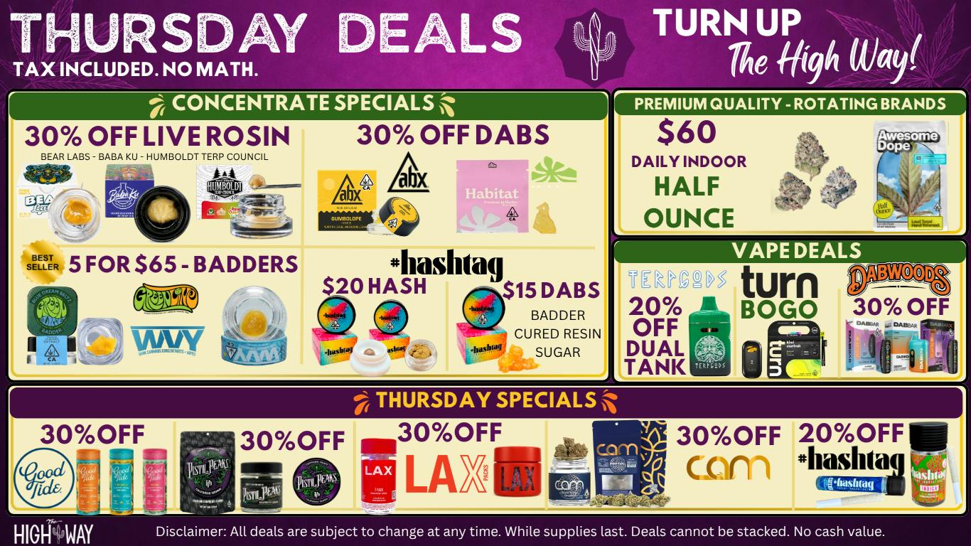 The High Way DEALS ON DABS & 30% OFF TOP BRANDS!