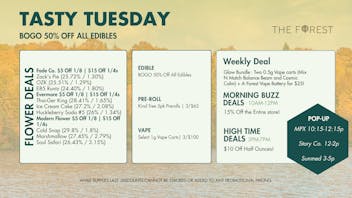 The Forest Baltimore TASTY TUESDAY! BOGO 50% OFF ALL EDIBLES