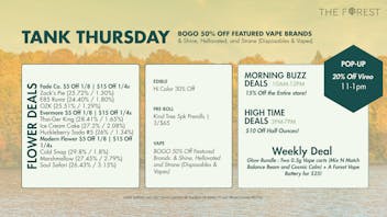 The Forest Baltimore TANK THURSDAY! BOGO 50% OFF FEATURED VAPE BRANDS