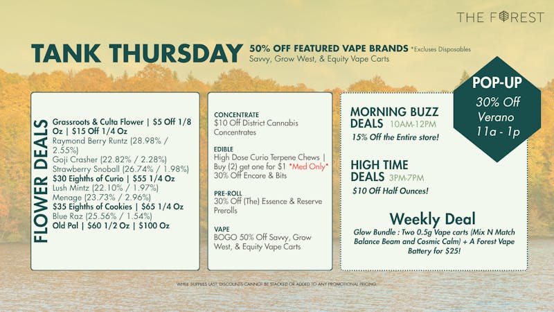 The Forest Baltimore TANK THURSDAY! 50% OFF FEATURED VAPE BRANDS