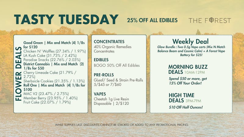 The Forest Baltimore TASTY TUESDAY! 25% OFF ALL EDIBLES