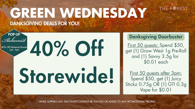 The Forest Baltimore GREEN WEDNESDAY! 40% OFF STOREWIDE