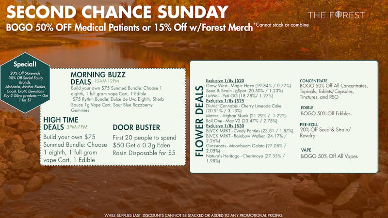 The Forest Baltimore SECOND CHANCE SUNDAY! 20% OFF STOREWIDE