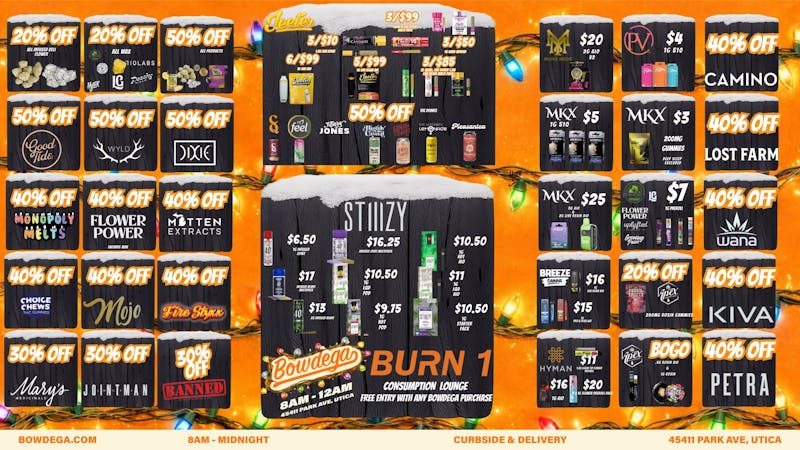 BOWDEGA UTICA - REC - OPEN LATE Open 'Til Midnight Burn1 @ Bowdega