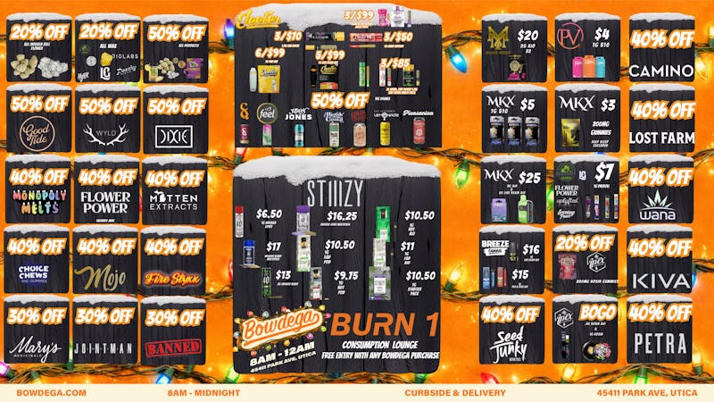 BOWDEGA UTICA - REC - OPEN LATE Bowdega Utica Open Til Midnight