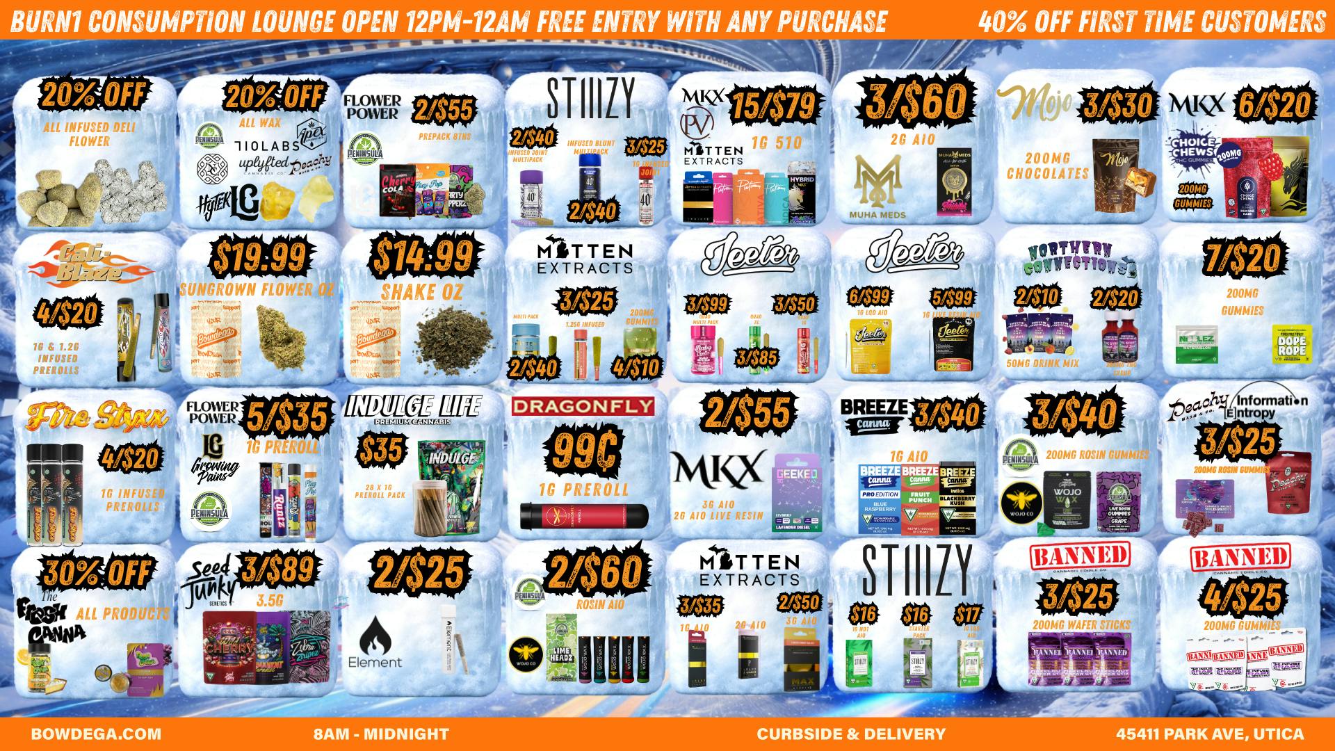 BOWDEGA UTICA - REC - OPEN LATE Bowdega Utica Open Til Midnight