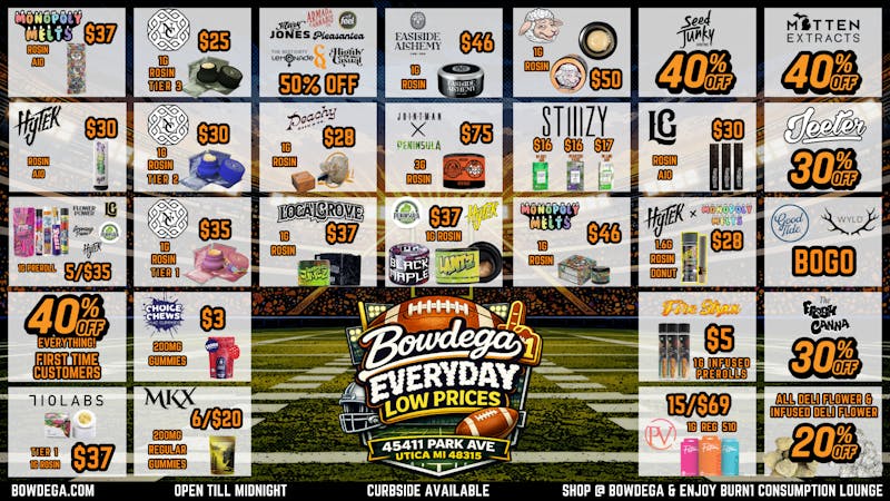 BOWDEGA UTICA - REC - OPEN LATE Bowdega Utica Open Until Midnight!