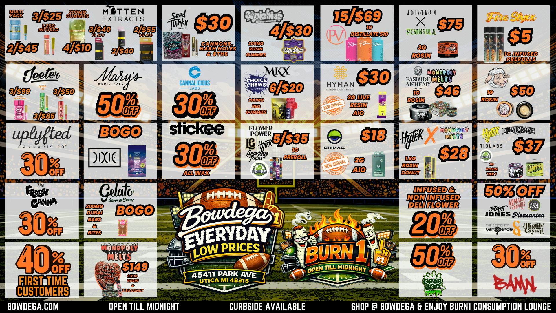 BOWDEGA UTICA - REC - OPEN LATE Open 'Til Midnight Burn1 @ Bowdega