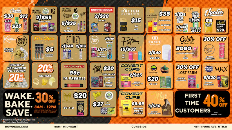 BOWDEGA UTICA - REC - OPEN LATE Bowdega Utica Open Until Midnight!