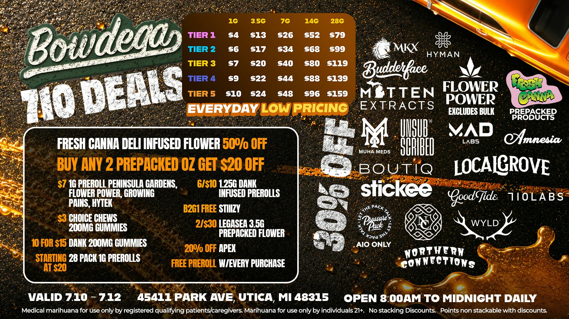 BOWDEGA UTICA - REC - OPEN LATE Bowdega Utica 710 Weekend Deals Open Til Midnight