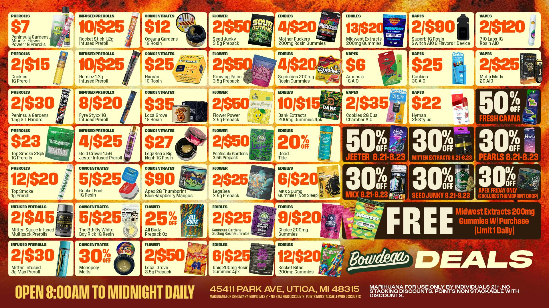 BOWDEGA UTICA - REC - OPEN LATE Bowdega Utica Open Until Midnight!