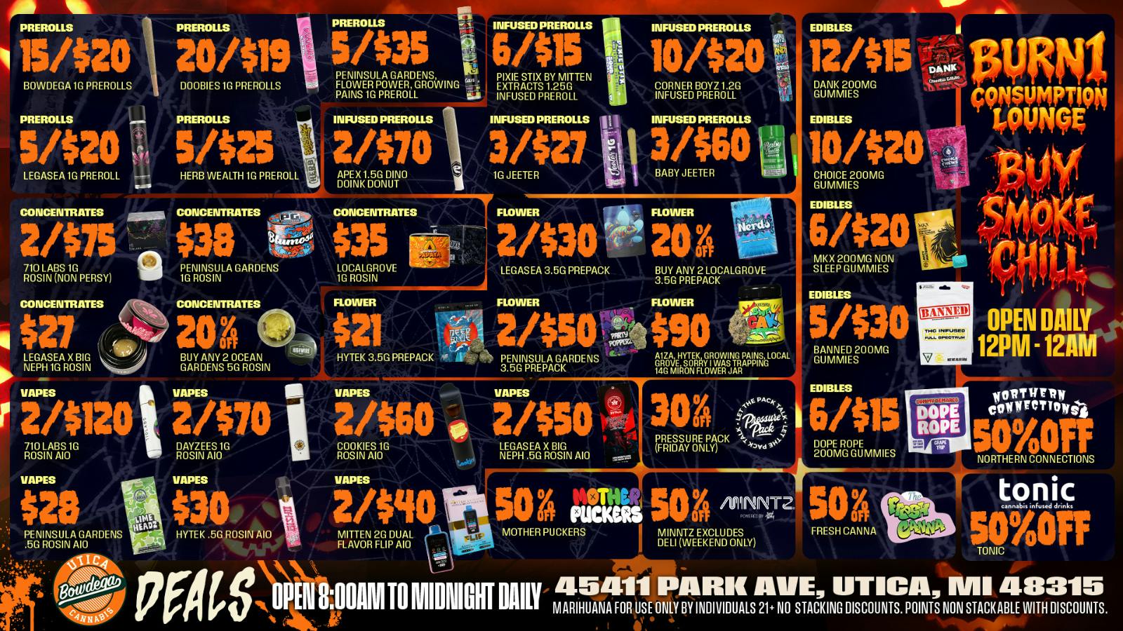 BOWDEGA UTICA - REC - OPEN LATE Bowdega Utica Open Until Midnight!