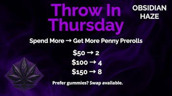 OBSIDIAN HAZE Throw in Thursday at Obsidian Haze