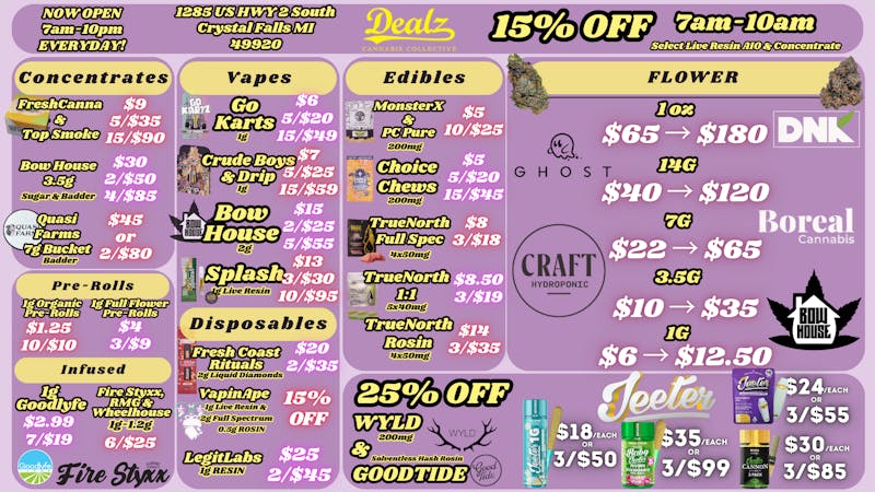Dealz Cannabis Collective Deal Differently with Dealz Dispensary