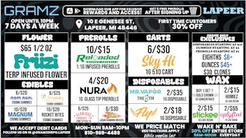 Gramz Cannabis - Lapeer 30% OFF FIRST TIME CUSTOMERS