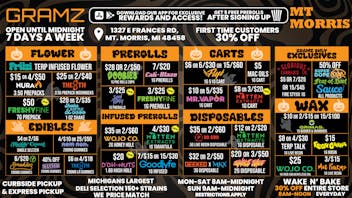 Gramz Cannabis - Mt. Morris OPEN UNTIL MIDNIGHT 7 DAYS A WEEK