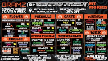 Gramz Cannabis - Mt. Morris OPEN UNTIL MIDNIGHT 7 DAYS A WEEK