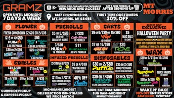 Gramz Cannabis - Mt. Morris OPEN UNTIL MIDNIGHT 7 DAYS A WEEK