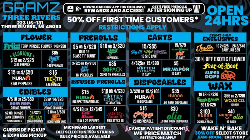 Gramz Cannabis - Three Rivers OPEN 24 HOURS 7 DAYS A WEEK!