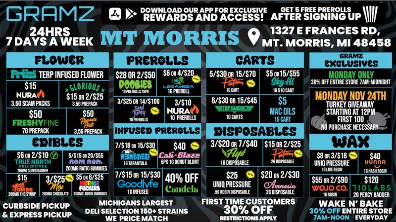 Gramz Cannabis - Mt. Morris NOW OPEN 24 HOURS 7 DAYS A WEEK!!!