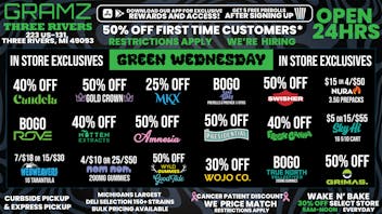 Gramz Cannabis - Three Rivers GREEN WEDNESDAY DEALS!