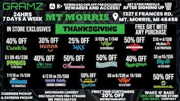 Gramz Cannabis - Mt. Morris HAPPY THANKSGIVING!