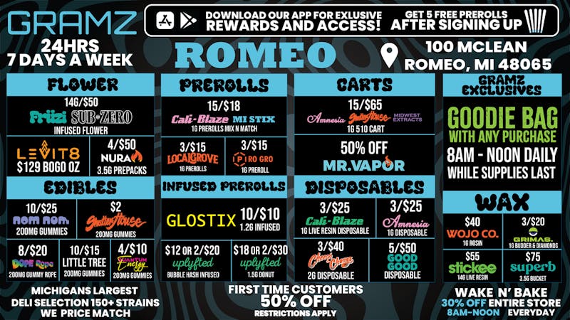 Gramz Cannabis - Romeo OPEN 24 HOURS 7 DAYS A WEEK!!!