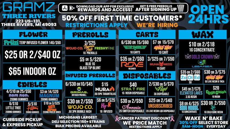 Gramz Cannabis - Three Rivers OPEN 24 HOURS 7 DAYS WEEK!!!