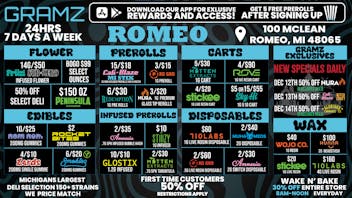 Gramz Cannabis - Romeo ROMEO’S ONLY 24HR DISPENSARY