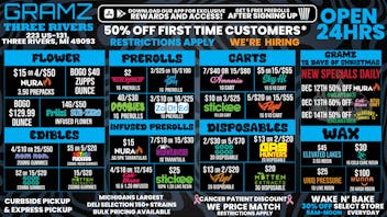 Gramz Cannabis - Three Rivers UP LATE? WE ARE TOO! OPEN 24/7