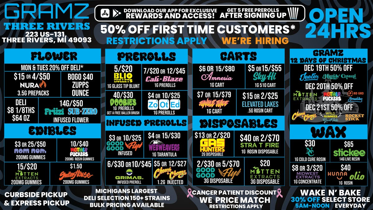 Gramz Cannabis - Three Rivers OPEN 24 HOURS WITH DEALS YOU CAN’T MISS