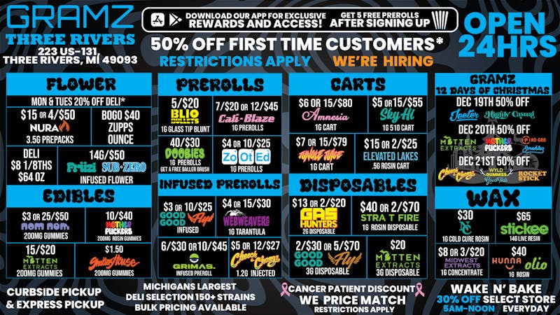 Gramz Cannabis - Three Rivers OPEN 24 HOURS WITH DEALS YOU CAN’T MISS